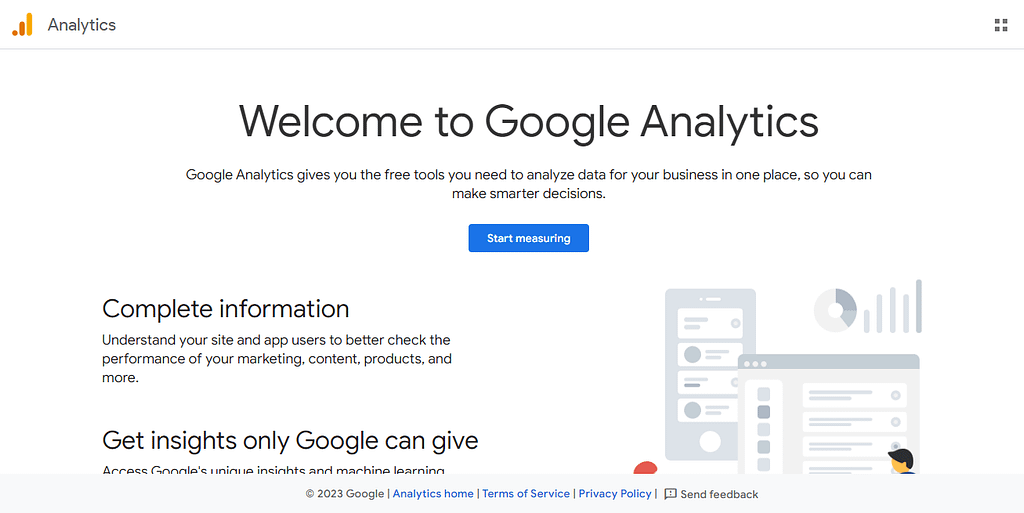 google analytics landing page