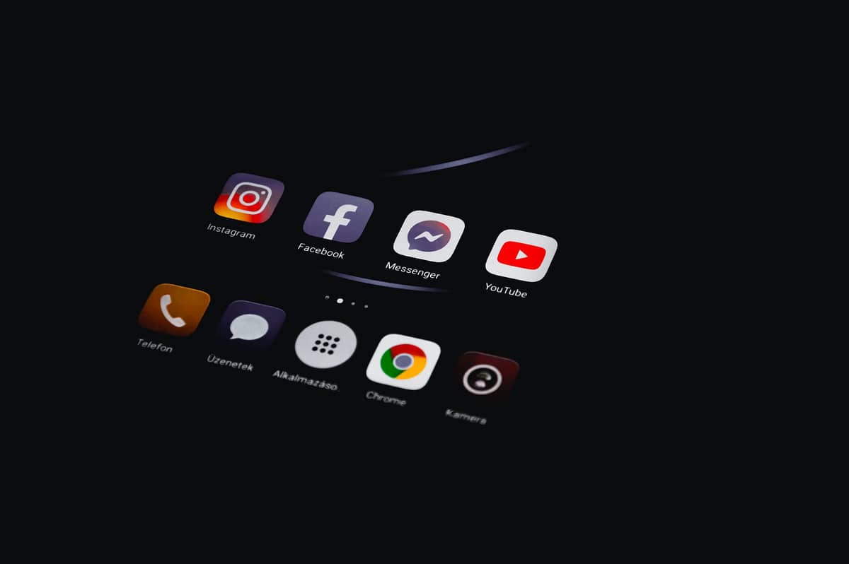 close up shot of app icons